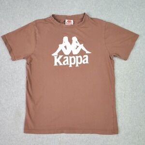 Kappa Shirt Mens Small Brown Logo‎ Graphic Tee Short Sleeve Casual Cotton Sports